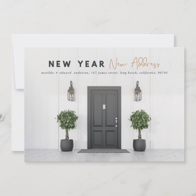 Novo ano de feriado de fotos de endereço (Frente)