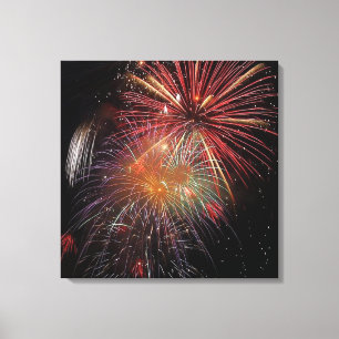 Novo Ano do Fireworks Sparkles Canvas Impressão