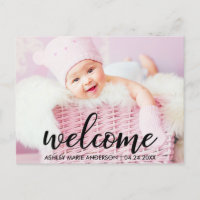 Novo Anúncio de Bebê de Boas-Vindas Moderno