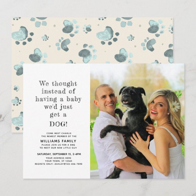 Novo Anúncio de Foto de Adoção Pet Puppy (Frente/Verso)