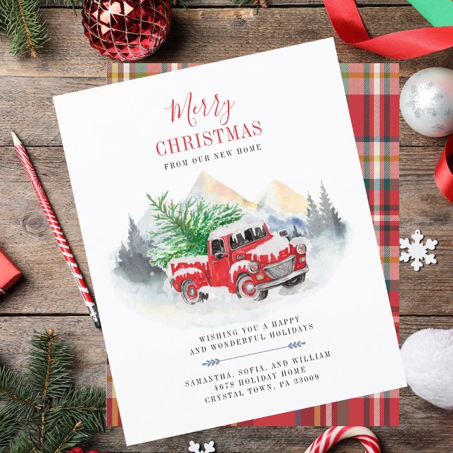 Novo Anúncio de Movimentação de Casa no Natal do O (Christmas Holidays Palm Tree Boho Moving Announcement)