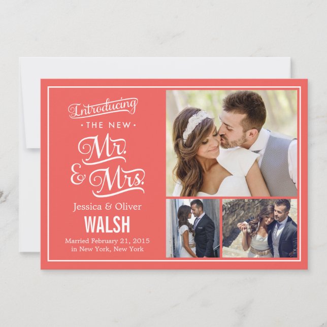 Novo anúncio de Mr. e Sra. Wedding - Coral (Frente)