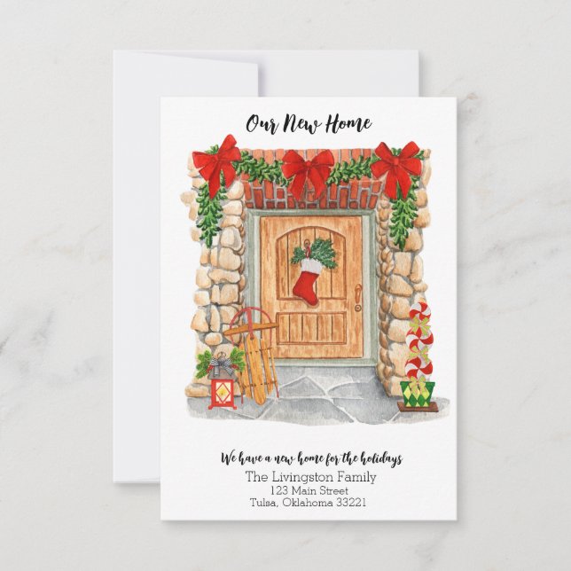 Novo anúncio de mudança de Natal na porta frontal (Frente)