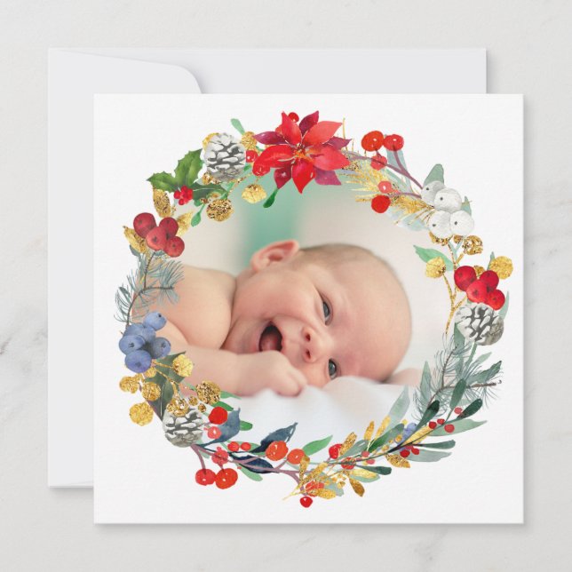 Novo anúncio do bebê Feliz Natal (Frente)