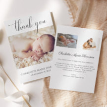 Novo Bebê Minimalista Obrigado Anúncio de Nascimen