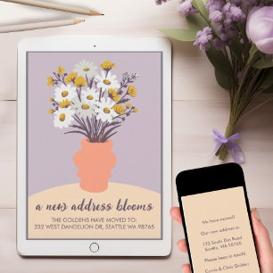 Novo Buquê de Anúncio de Movimentação de Blooms de