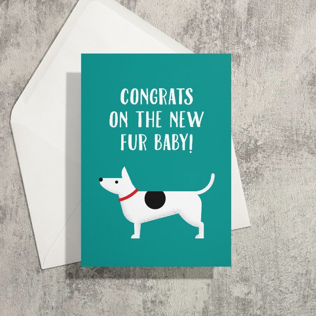 Novo Cachorro Furbaby felicita o Cartão de Saudaçã (Jack Russel terrier puppy congrats on the new puppy and a lifetime of collecting poop in tiny bags)
