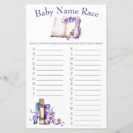 Novo Capítulo Bebê Nome Race Chá de fraldas Jogo