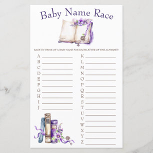 Novo Capítulo Bebê Nome Race Chá de fraldas Jogo