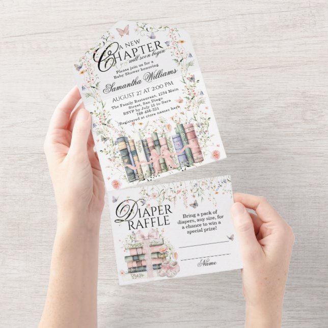 Novo capítulo Começa Arco Floral Livro de Bebê Chá (Aba destacável)