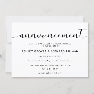 Novo cartão de anúncio Data de casamento