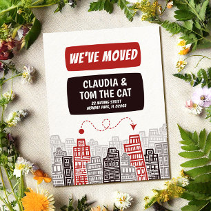 novo cartão de anúncio de mudança de endereço