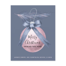 Novo Cartão de Endereço Azul de Feriado Azul com C