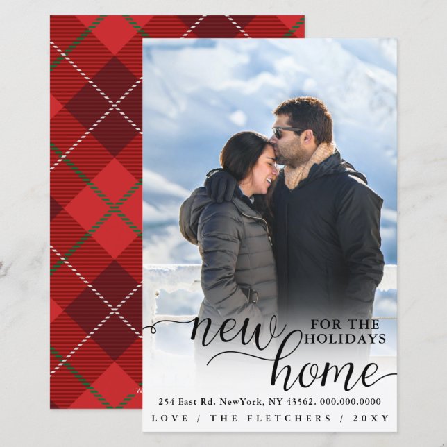 Novo Cartão de Feriado de Movimentação de Fotograf (Frente/Verso)