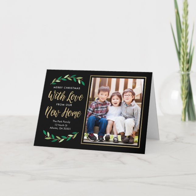 Novo Cartão de Feriado Dobrado do Anúncio de Movim (Frente)