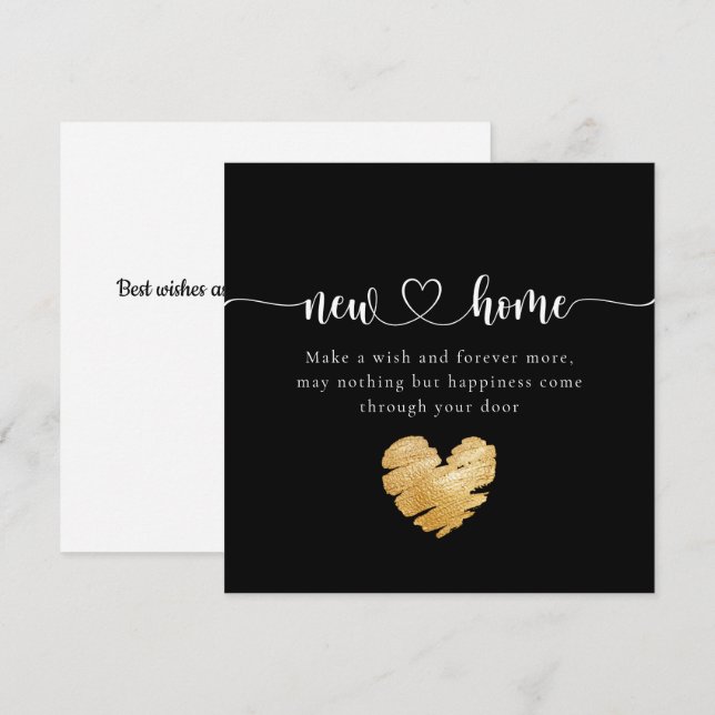 Novo Cartão de lar preto moderno (Frente/Verso)