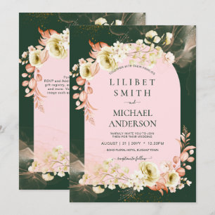 NOVO! Casamento Floral Rosa-Rosa-Verde Florestal