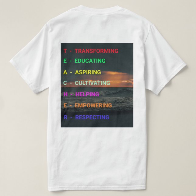 NOVO & Chic! T-Shirts de Professores do Elegance E (Verso do Design)