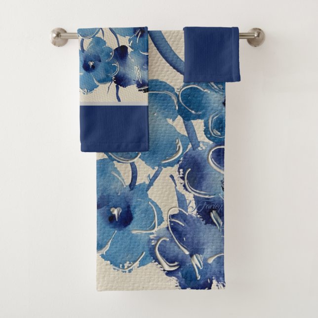 Novo Conjunto de Toalhas Azul Poppies (Insitu)