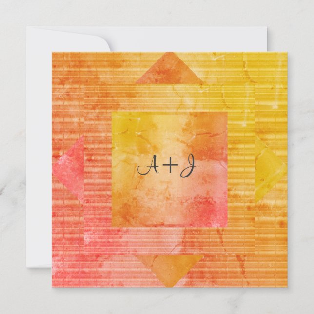 NOVO CONVITE DE CASAMENTO DE LARANJA DE AMARELO RU (Frente)