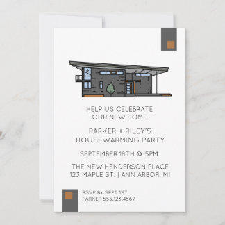 Novo Convite de festas moderno de lar