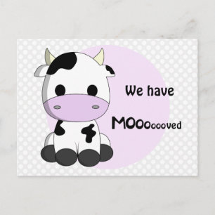 Novo endereço - cartão postal de aviso de vaca gir