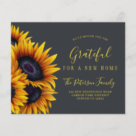 Novo endereço do anúncio de mudança de girassol