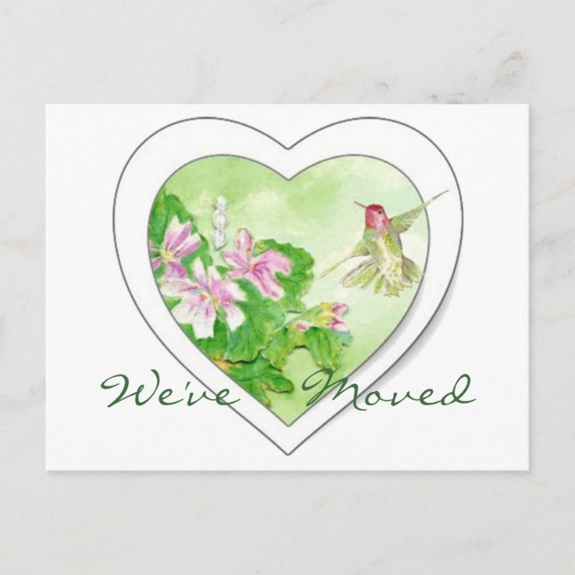 Novo endereço do Hummingbird, novo cartão postal d (Frente)