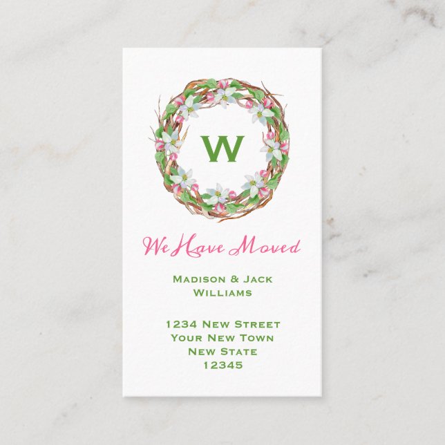 Novo Endereço do Monograma | Anúncio de mudança (Frente)