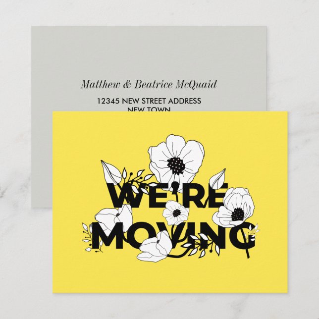 Novo Endereço Floral | Anúncio de mudança (Frente/Verso)