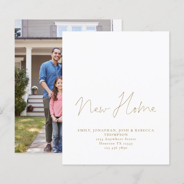 Novo Endereço Home do Script Dourado de Orçamento (Frente/Verso)