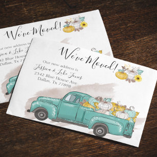 Novo Endereço Movendo o Anúncio Pumpkin Caminhão