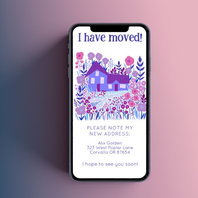 Novo endereço residencial Cartão sem árvore para f (New Home Address Cute Farmhouse Tree-Free Card
digital email ecard
)