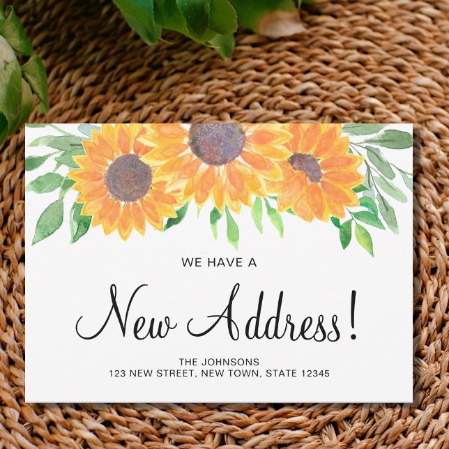 Novo Endereço Rustic Sunflower Anúncio de Moviment (Criador carregado)