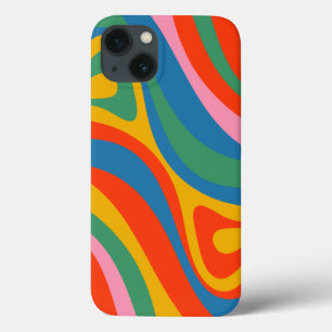Novo Groove Colorido Retro Arco-Íris Trippy Abstra