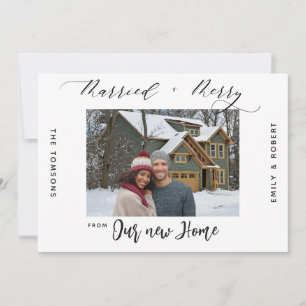 Novo Lar Feliz Casamento Anúncio de Férias de Muda