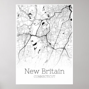 Novo mapa da Grã-Bretanha - Connecticut - Poster
