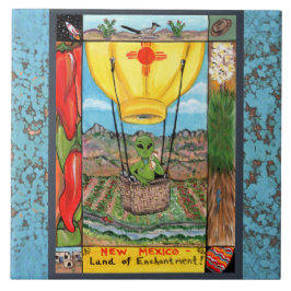 Novo México Souvenir Alienígena Balão Zia Azulejo