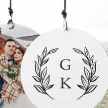Novo Monograma de Casamento Botânico de Foto