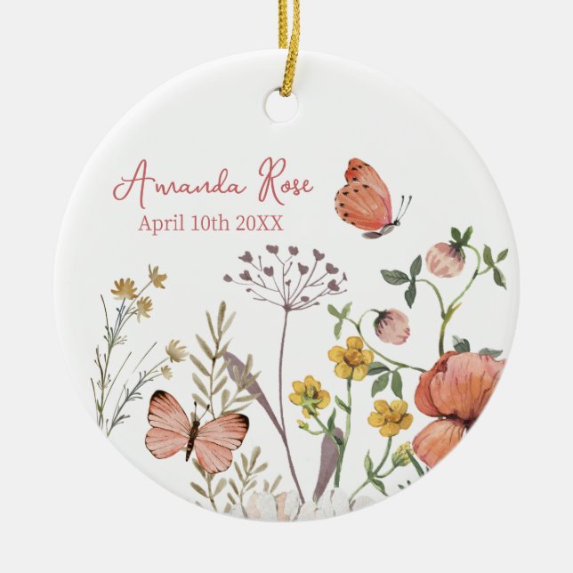 Novo Ornamento do Bebê Aniversário (Frente)