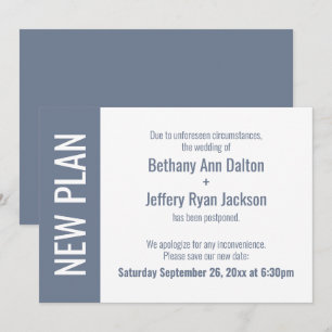 Novo Plano Azul Dusty, Cartão de Casamento Adiado