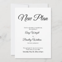 Novo Plano Elegante de Anúncio de Casamento Adiado