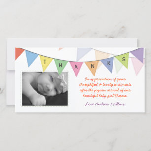 Novo presente para bebê Obrigado Cartões de fotos