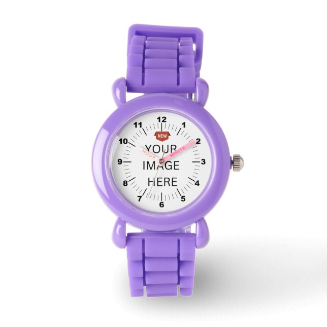 NOVO! Relógio de Crianças - Personalizado - Roxo (Frente)