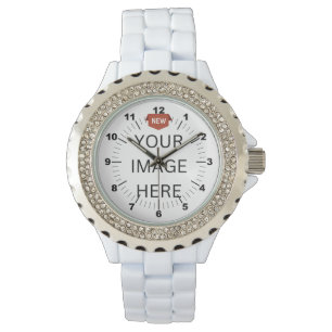 NOVO! Relógio Feminino Branco com Strass
