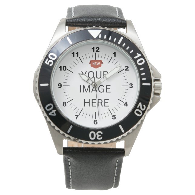 NOVO! Relógio masculino - Personalizado - Couro pr (Frente)