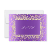 Novo RSVP Dourado de Ametist Roxo