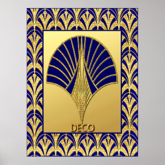 Novo ventilador deco (Dourado e azul) Poster