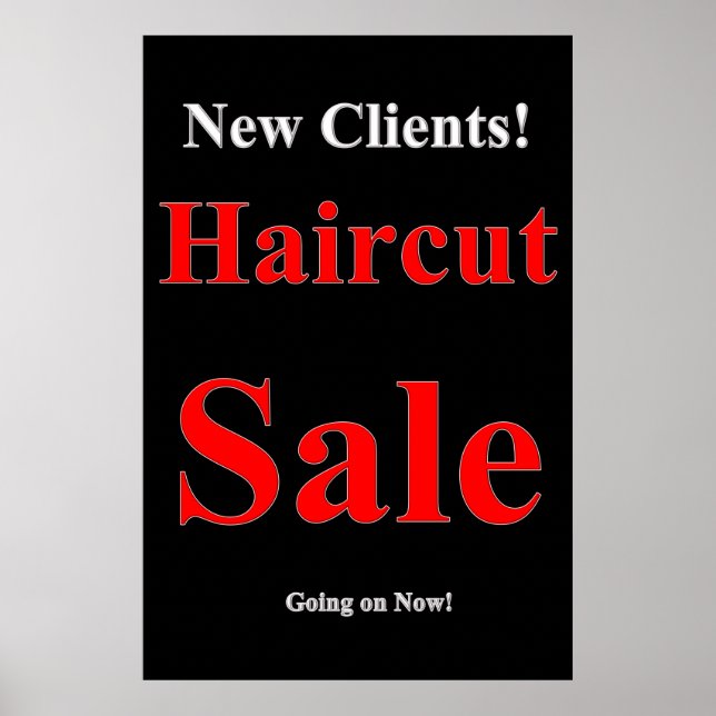 Novos clientes — Haircut Sale Beauty Salon Poster (Frente)