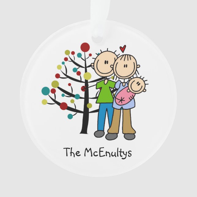 Novos Pais de um Ornamento de Feriado de Menina (Frente)